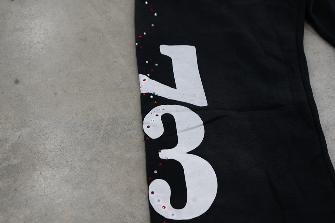 Black Staple Studded Sweatpant