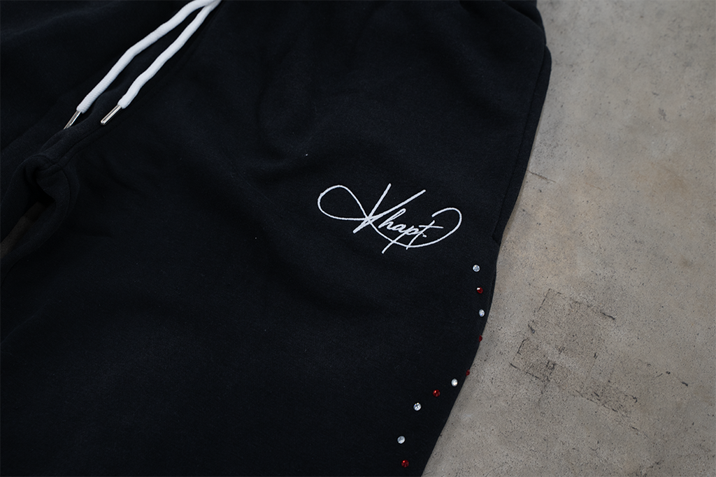 Black Staple Studded Sweatpant