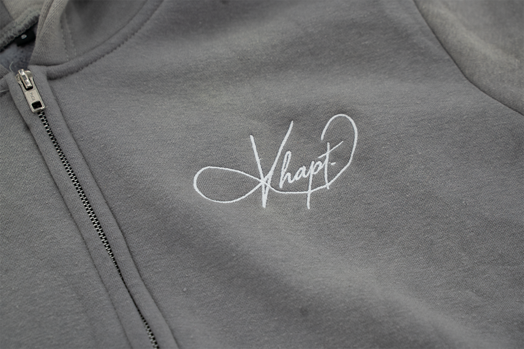 Grey Staple Studded Hoodie