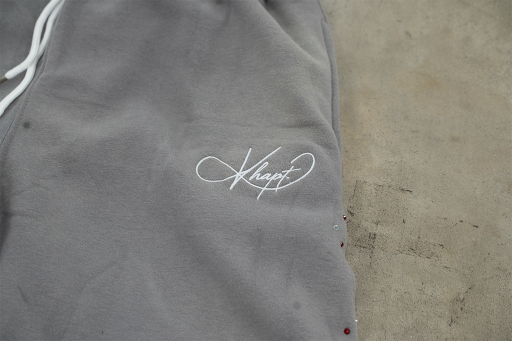 Grey Staple Studded Sweatpant