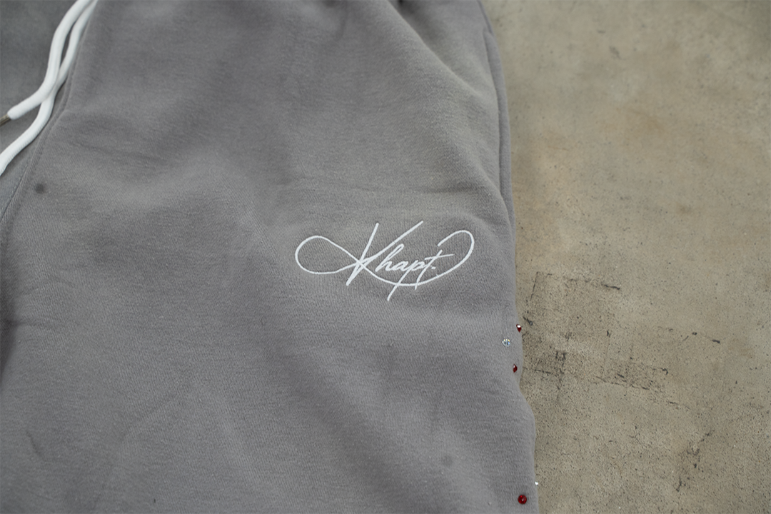 Grey Staple Studded Sweatpant