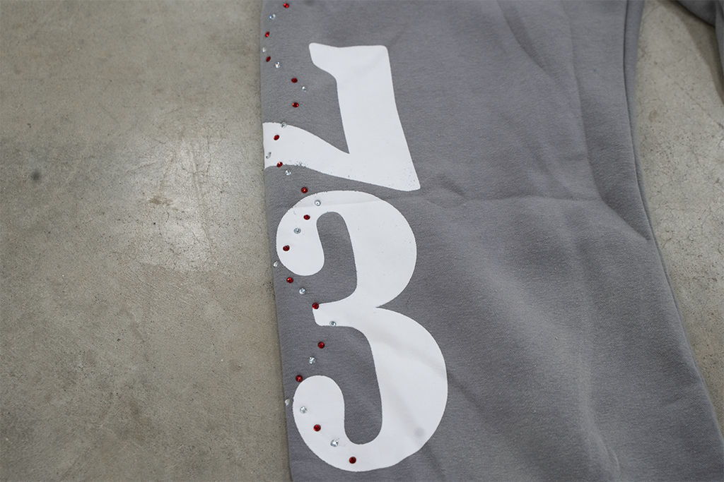 Grey Staple Studded Sweatpant