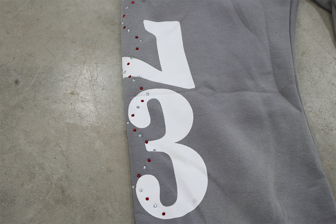 Grey Staple Studded Sweatpant