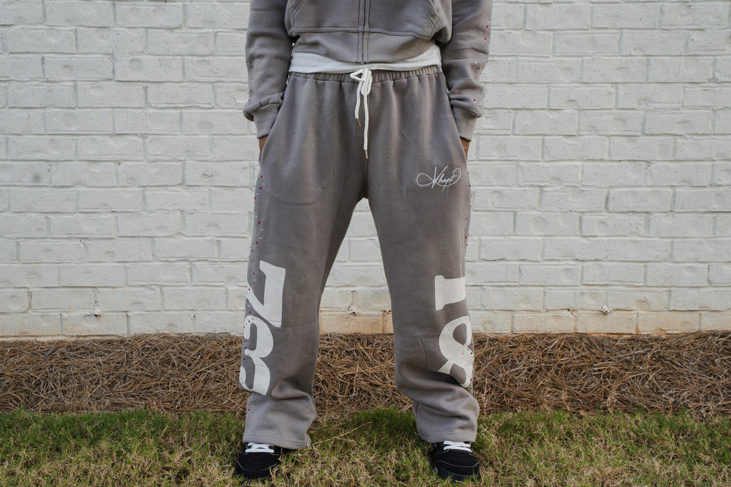 Grey Staple Studded Sweatpant