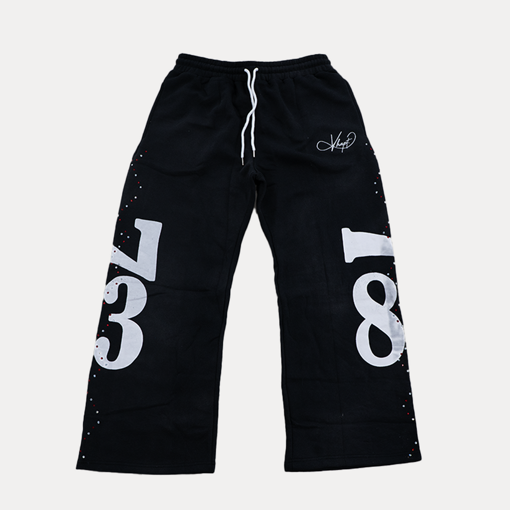 Black Staple Studded Sweatpant