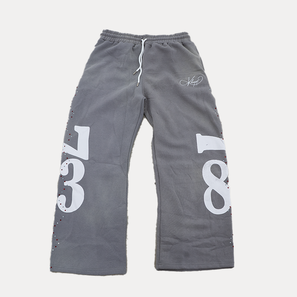 Grey Staple Studded Sweatpant